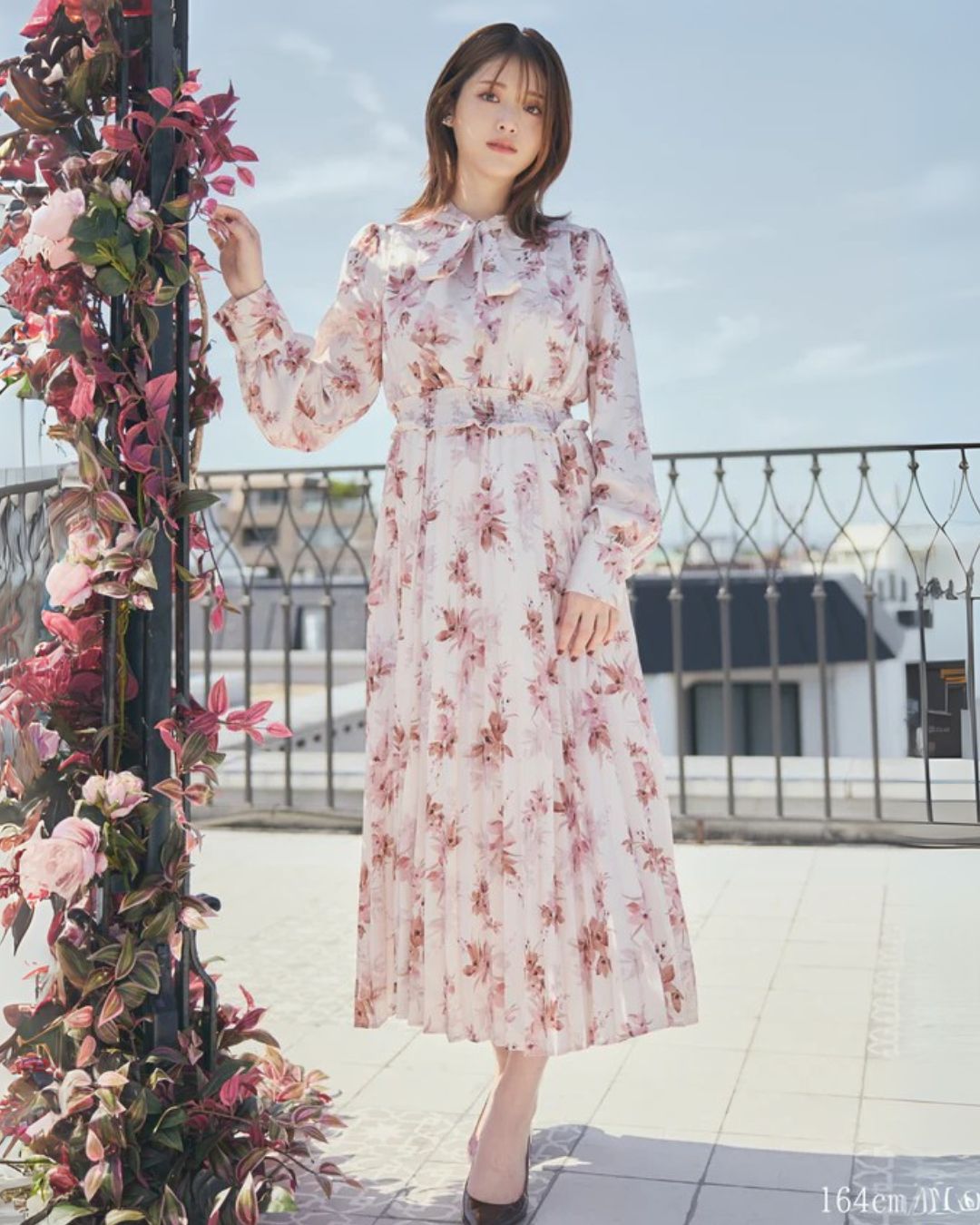 Cymbidium Ribbon Pleats Dress