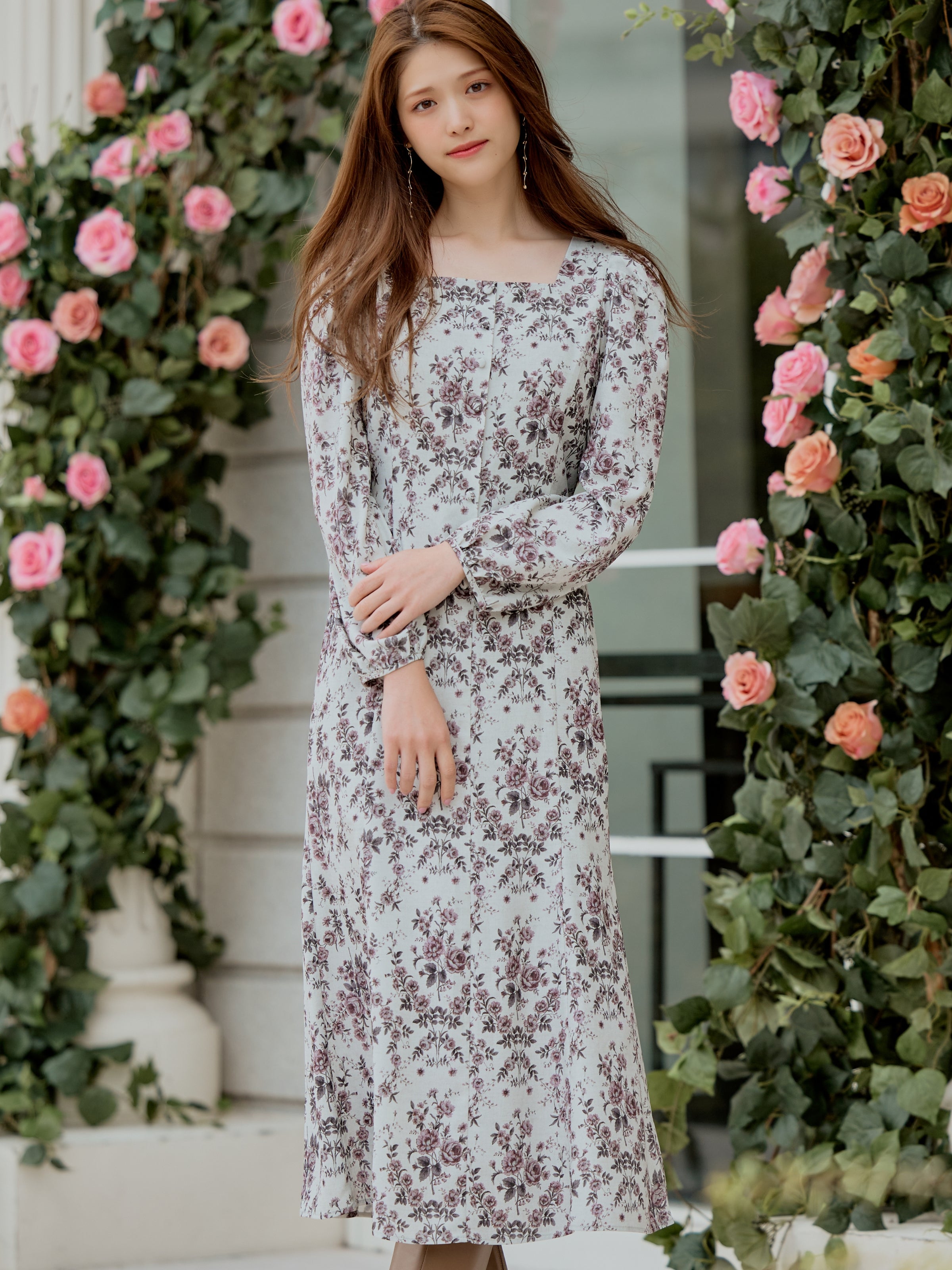 LANTINAM Floral Dress - ロングワンピース