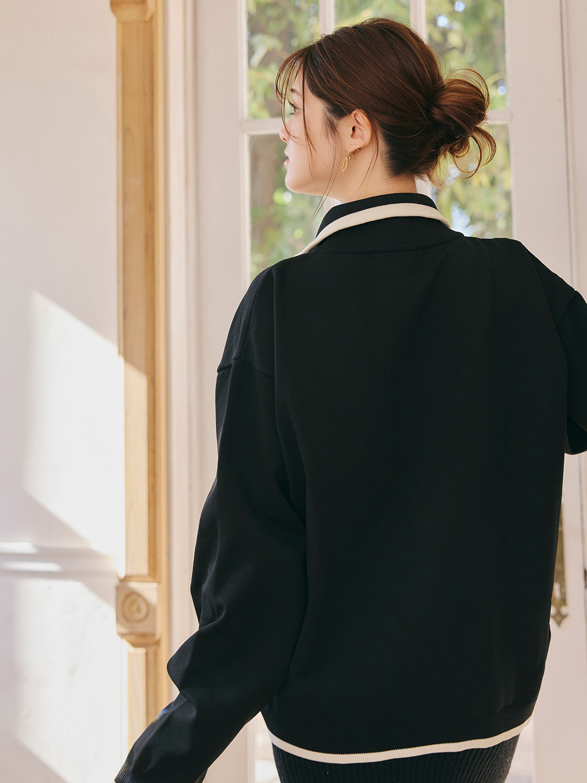 【Unisex】Bicolor Knit Cardigan