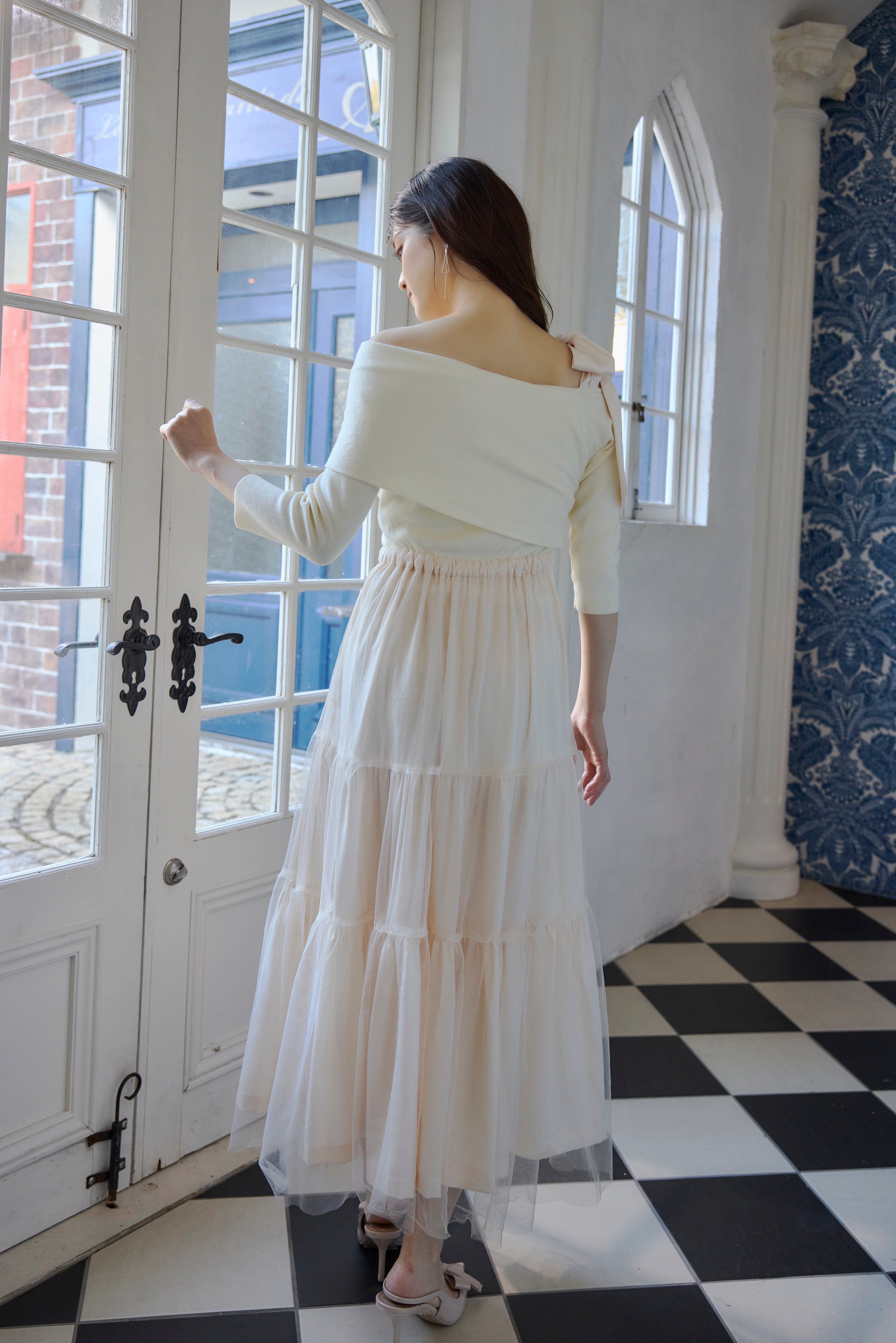 Tulle Knit docking Dress