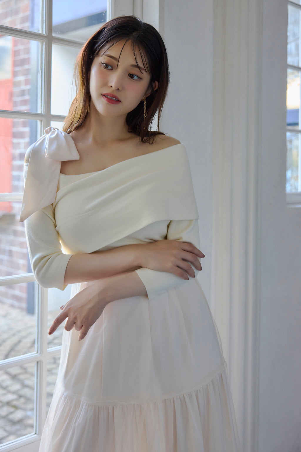 Tulle Knit docking Dress