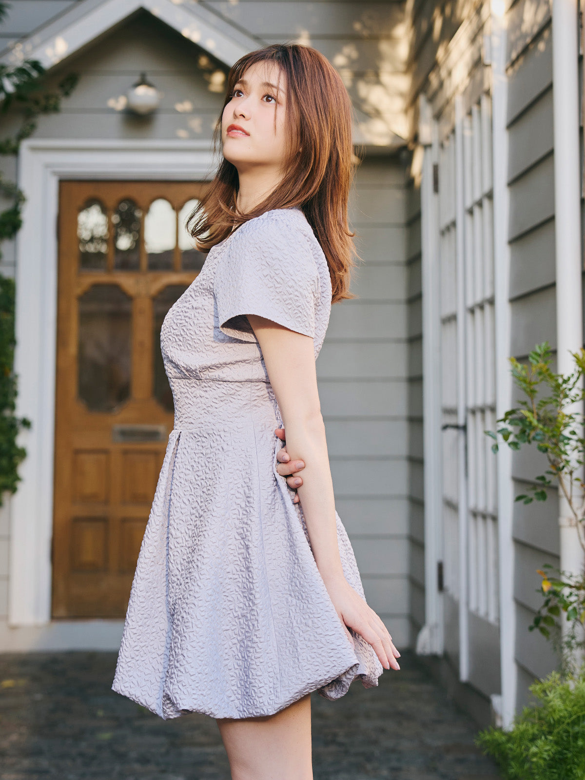 【GirlsAward加藤ナナさん着用】Jacquard Balloon Minidress