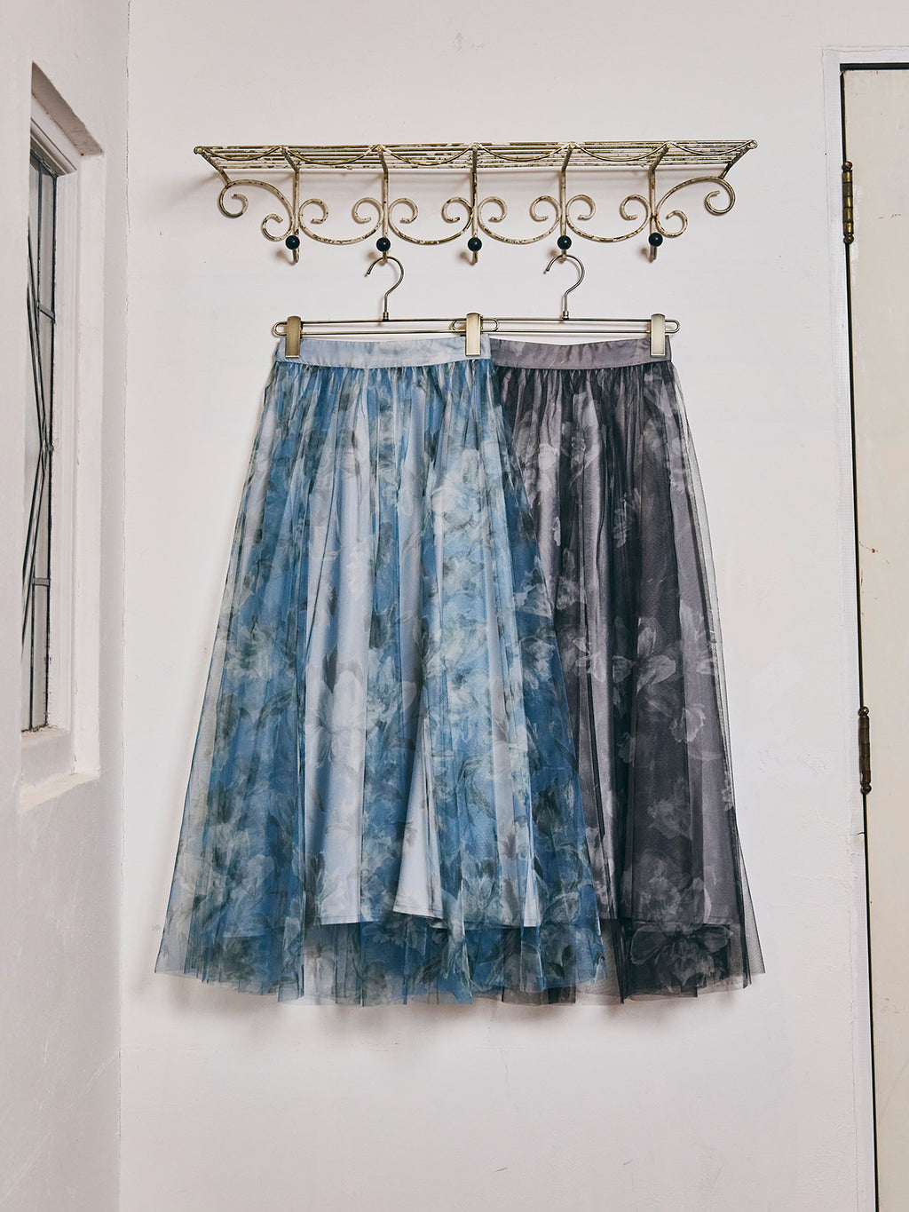 Flower Sheer Tulle Skirt