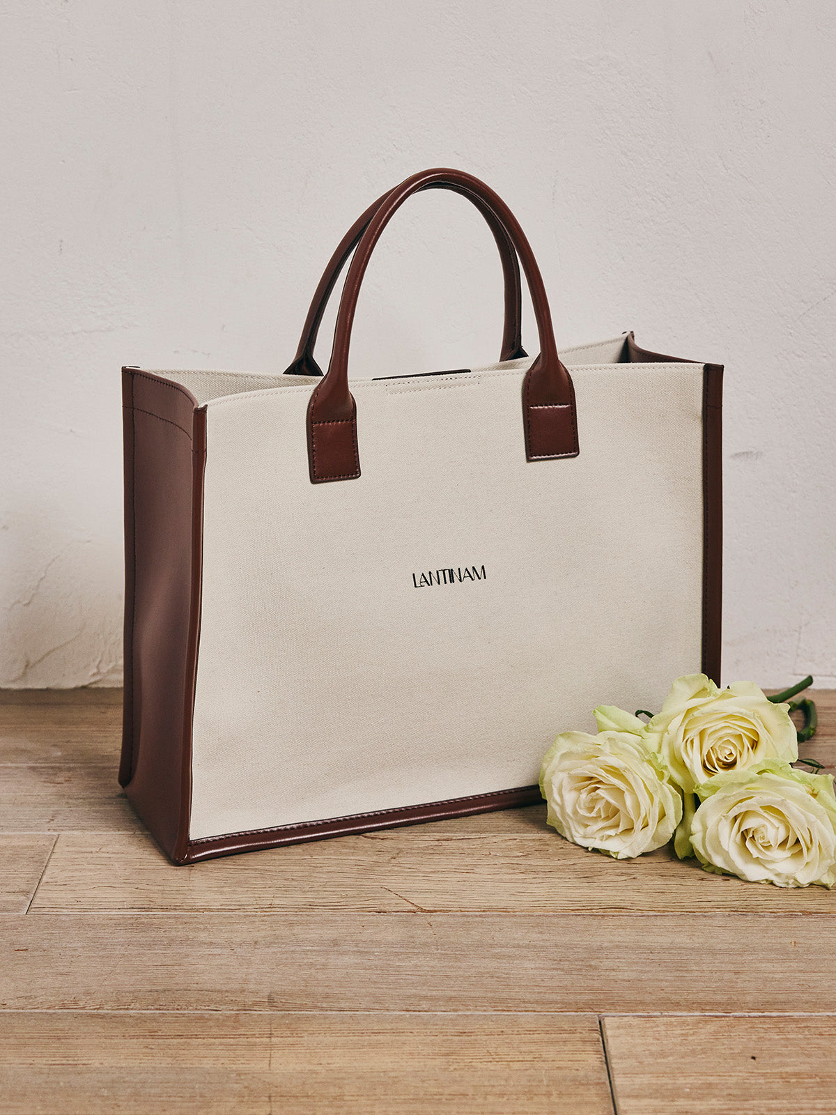 Lantinam Canvas Leather Tote