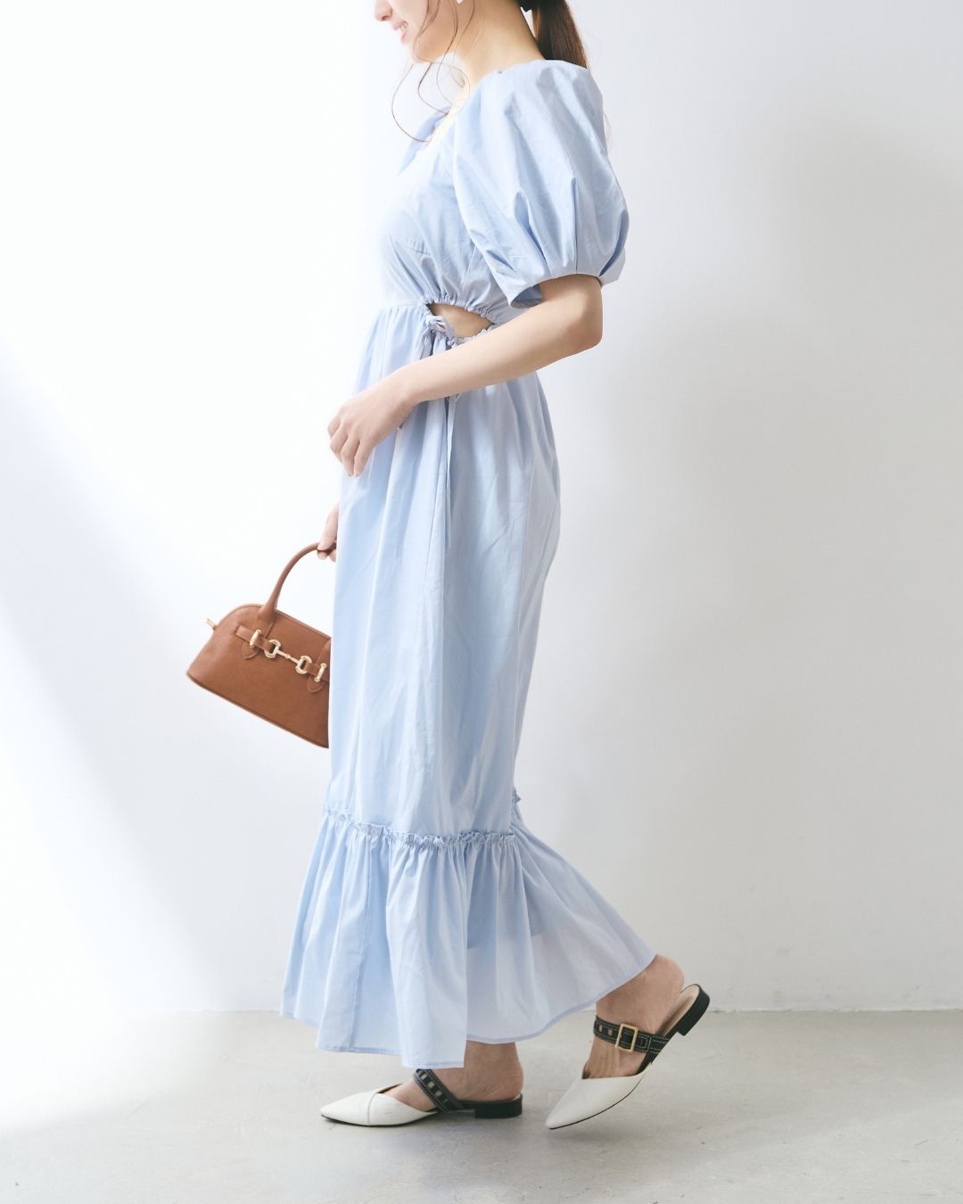 Side Cut Gather Dress