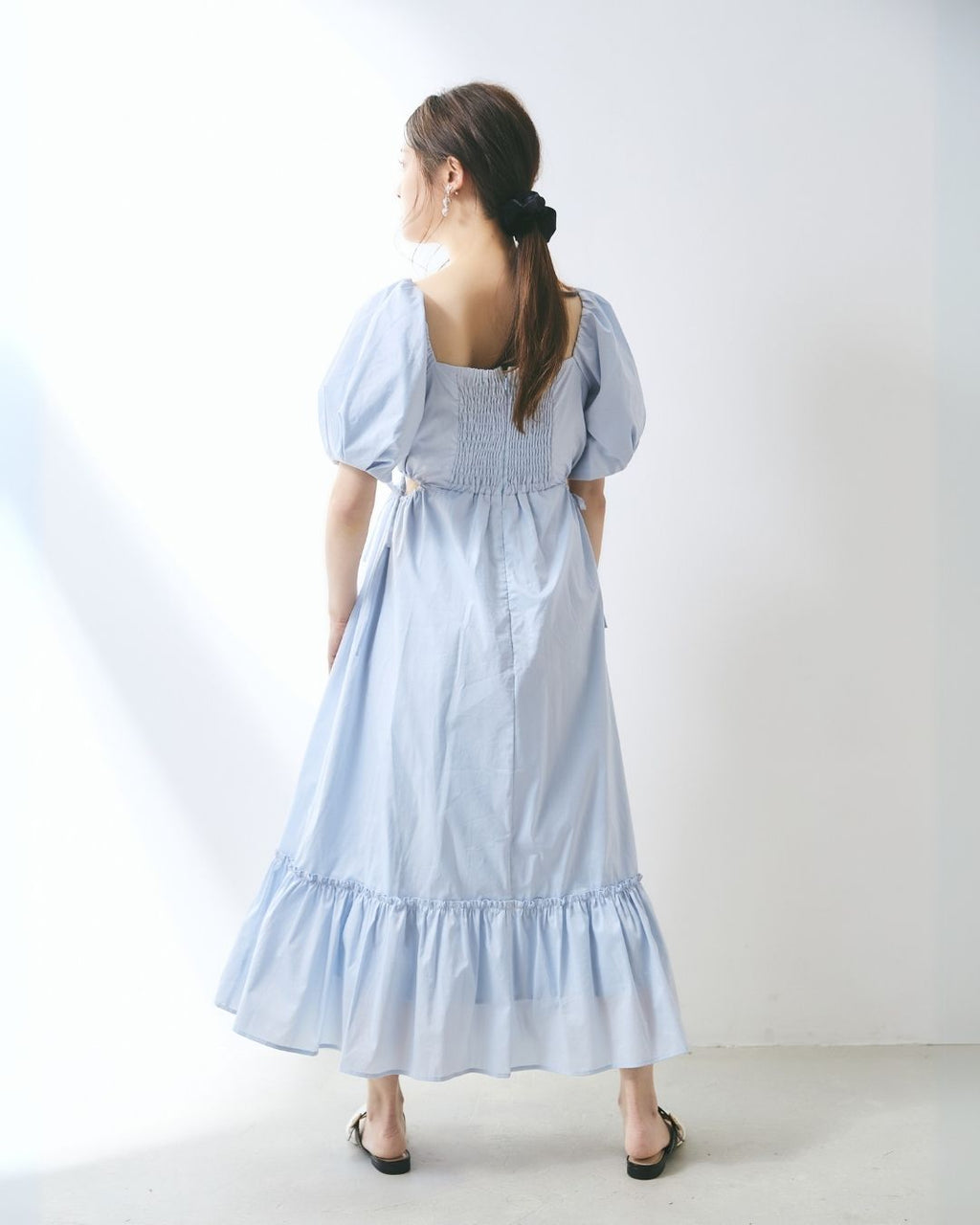 Side Cut Gather Dress