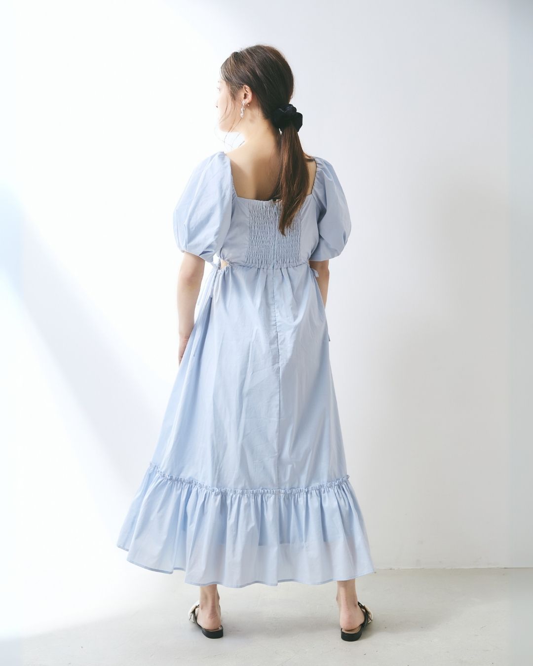 Side Cut Gather Dress