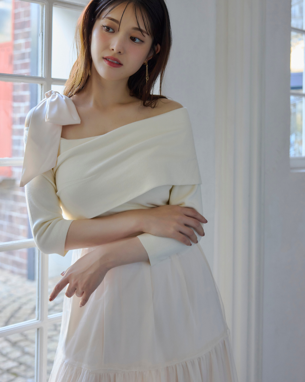 Tulle Knit docking Dress