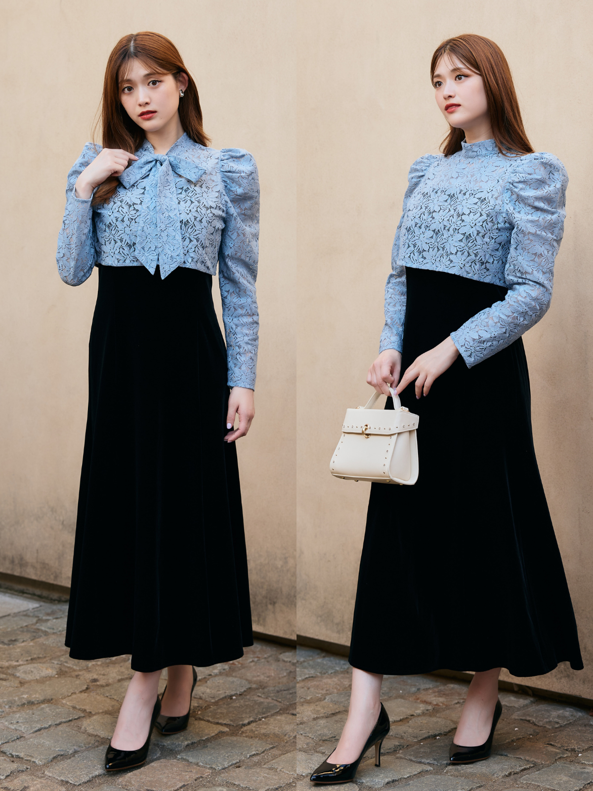 4way Lace Velours Dress