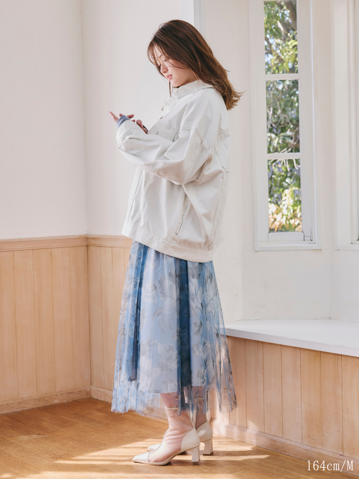 Flower Sheer Tulle Skirt