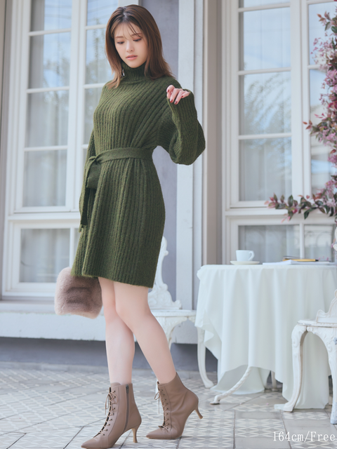 Turtleneck Knit Mini Dress