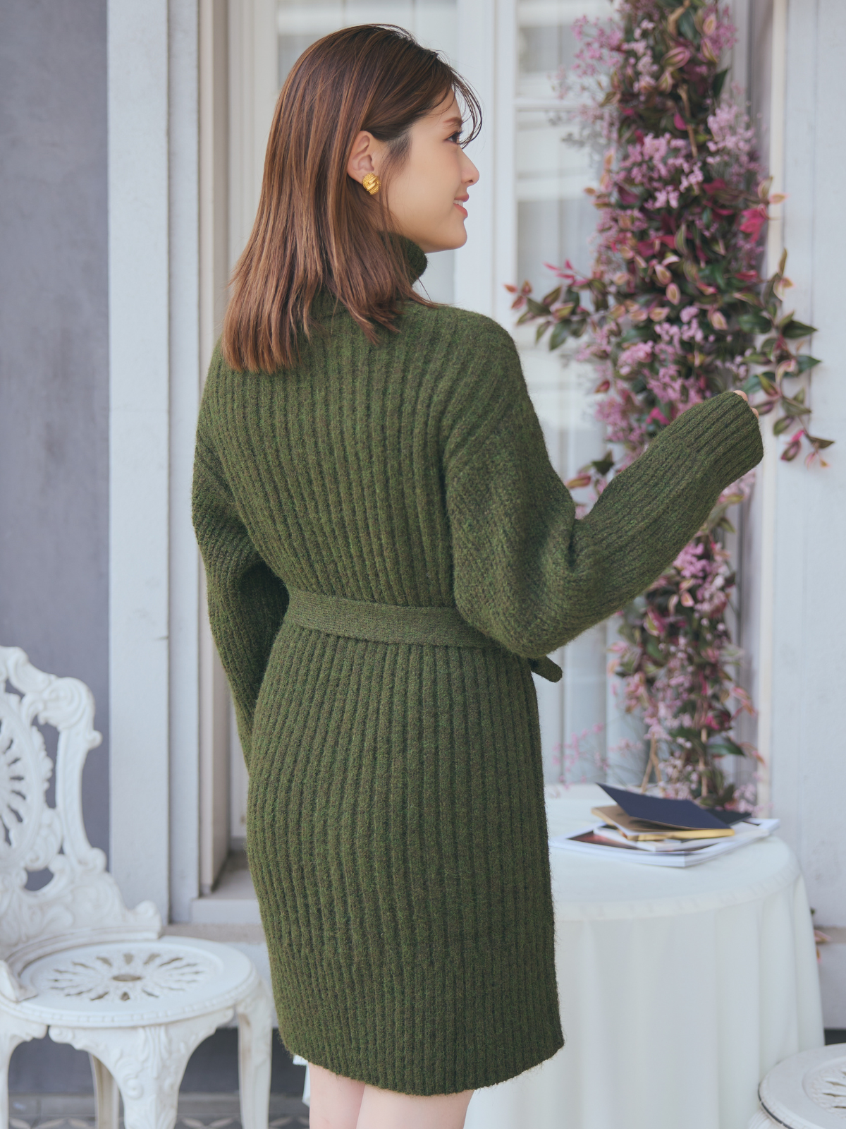 Turtleneck Knit Mini Dress – LANTINAM