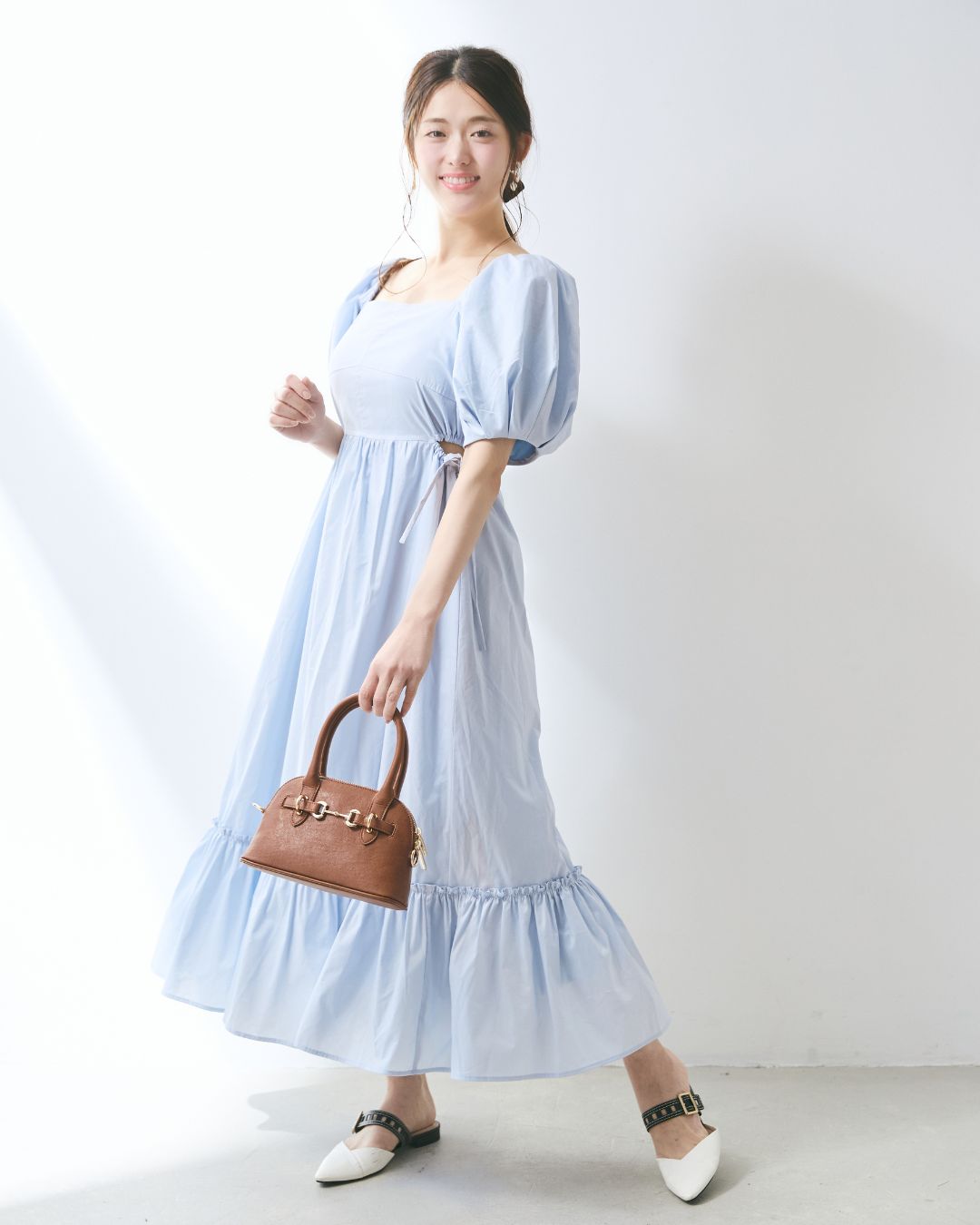 Side Cut Gather Dress