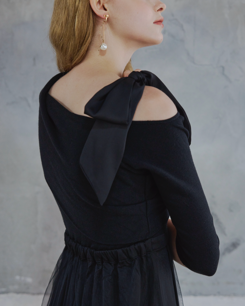 Tulle Knit docking Dress