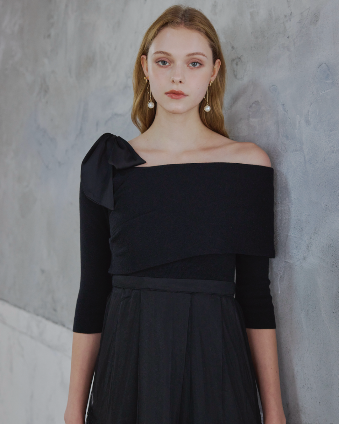 Tulle Knit docking Dress