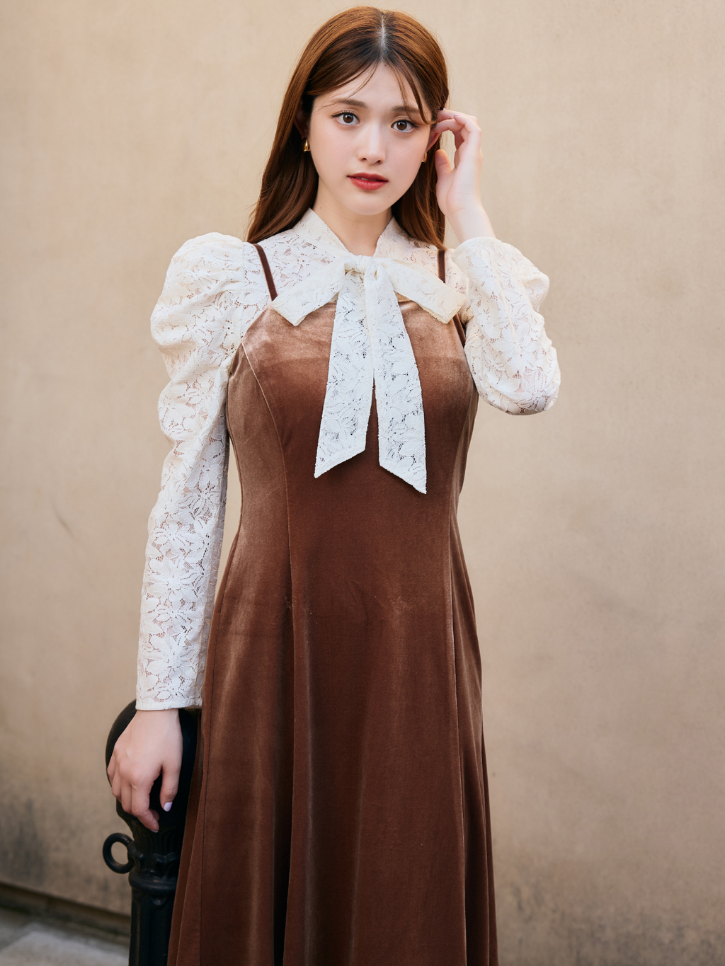 4way Lace Velours Dress