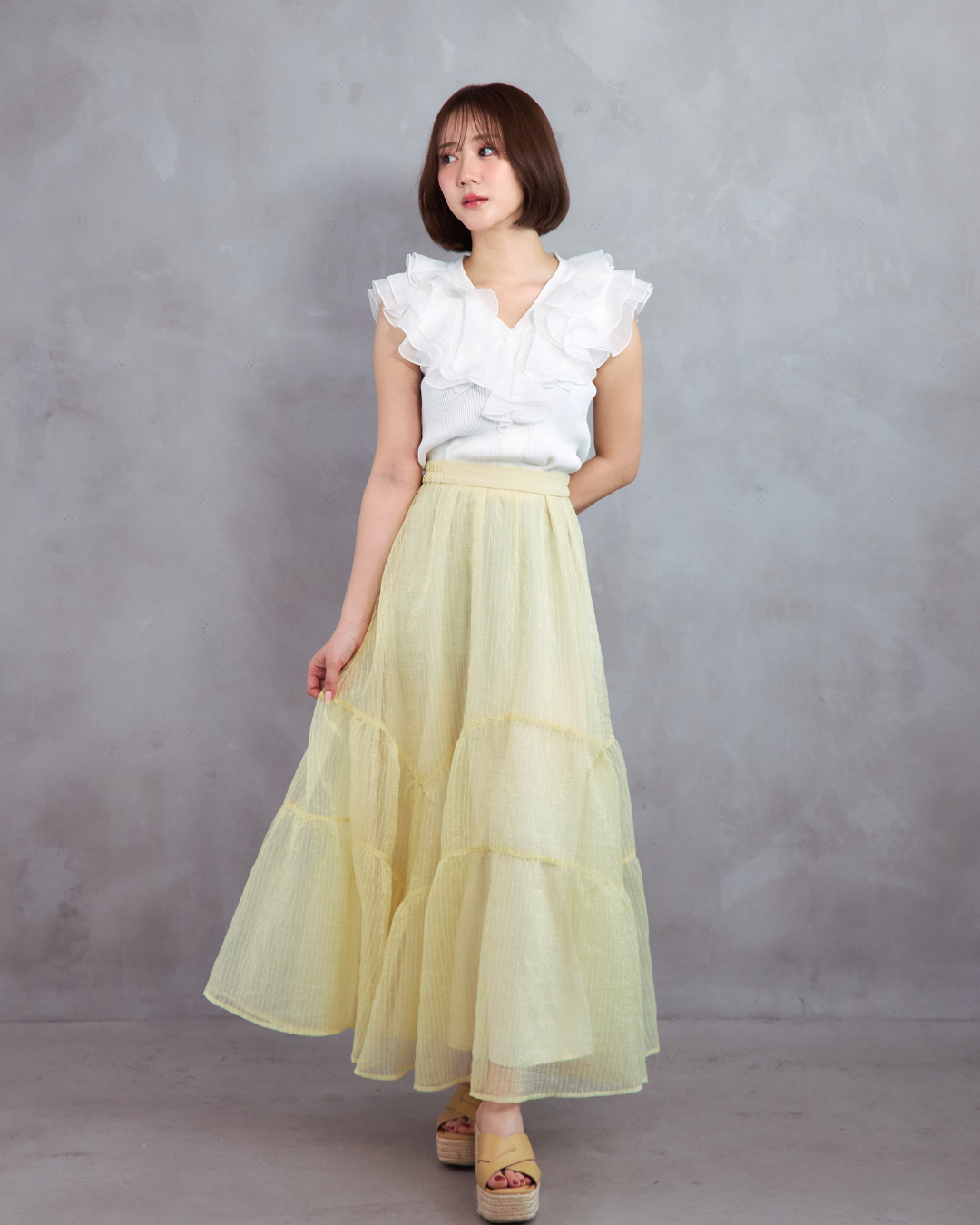 Voluminous sheer skirt