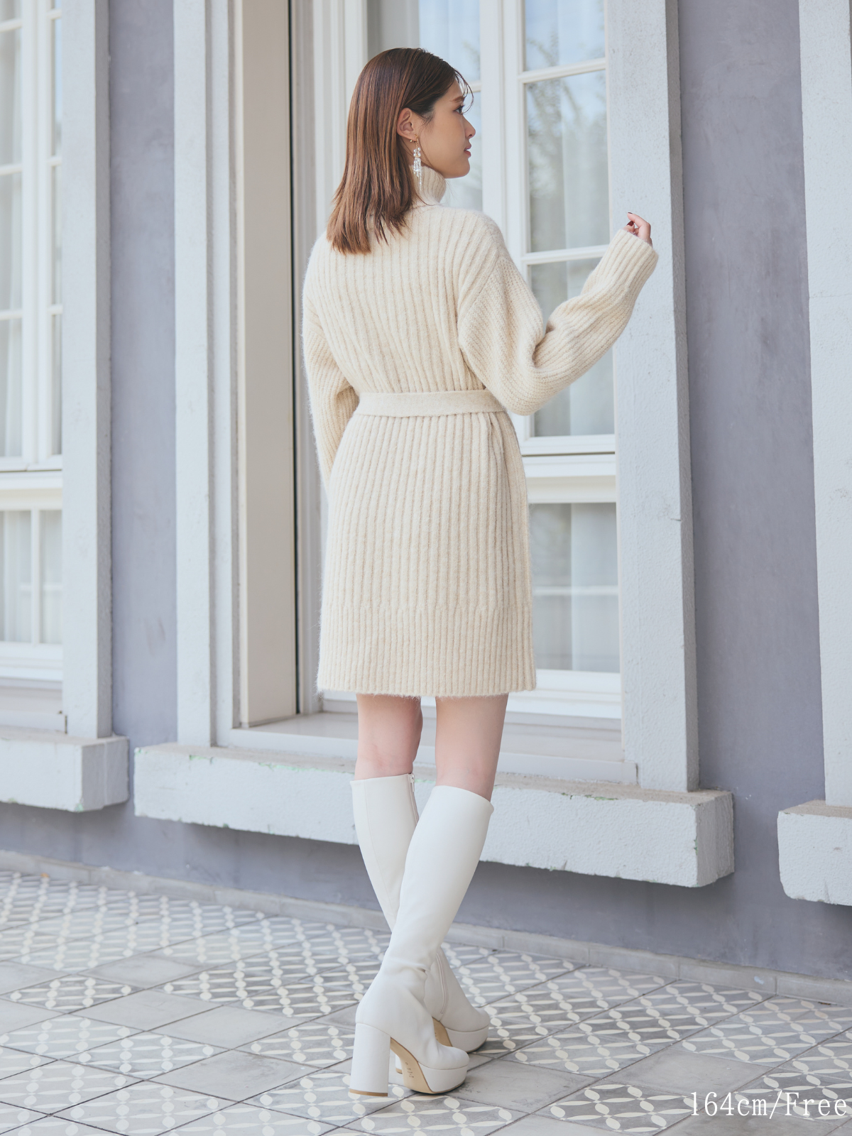 Turtleneck Knit Mini Dress