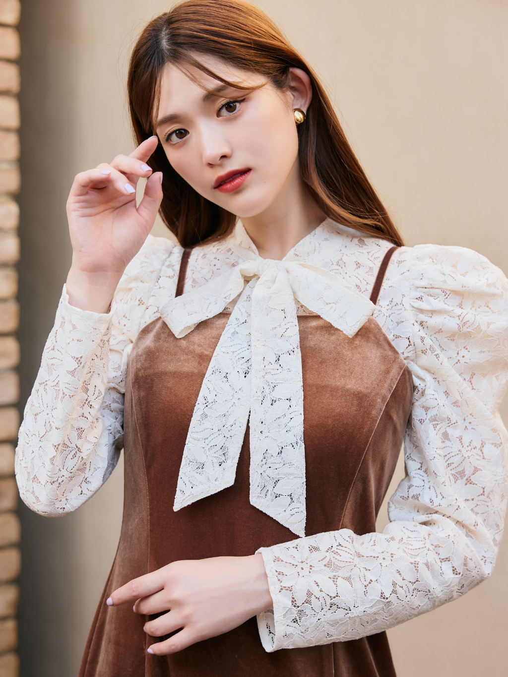 4way Lace Velours Dress