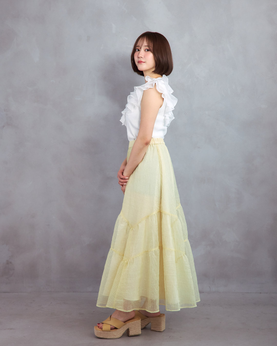 Voluminous sheer skirt