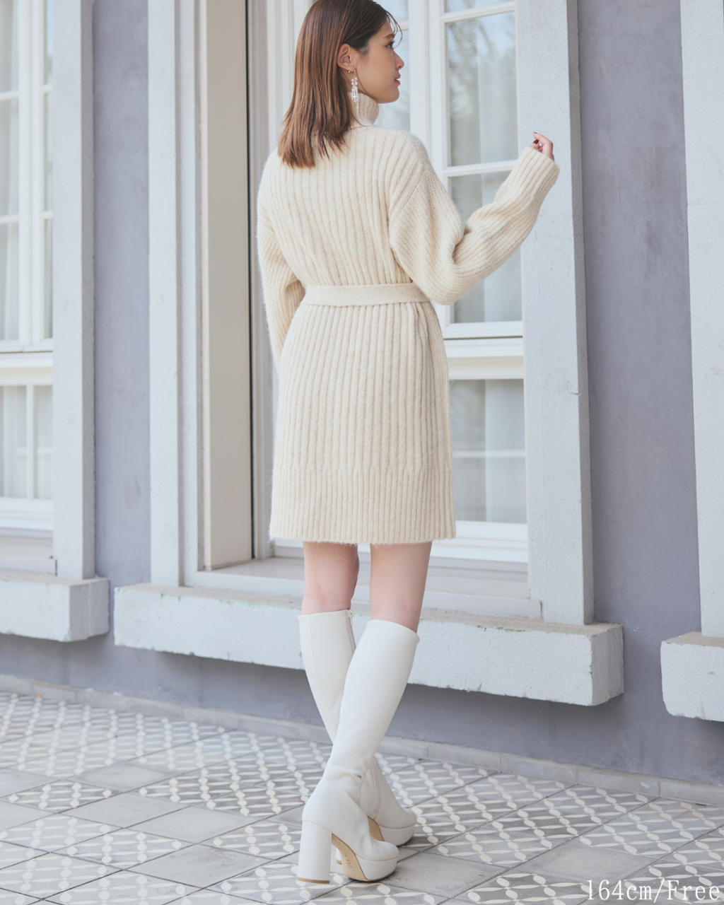 Turtleneck Knit Mini Dress