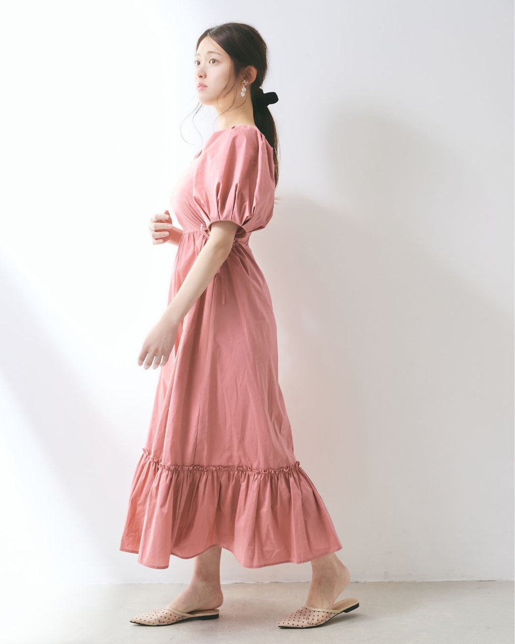 Side Cut Gather Dress