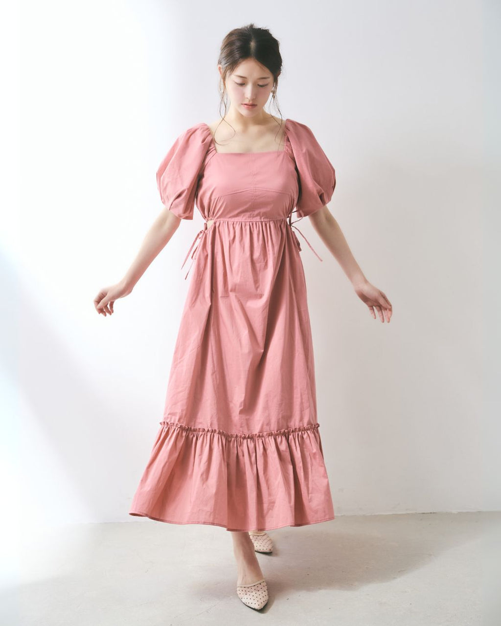 Side Cut Gather Dress