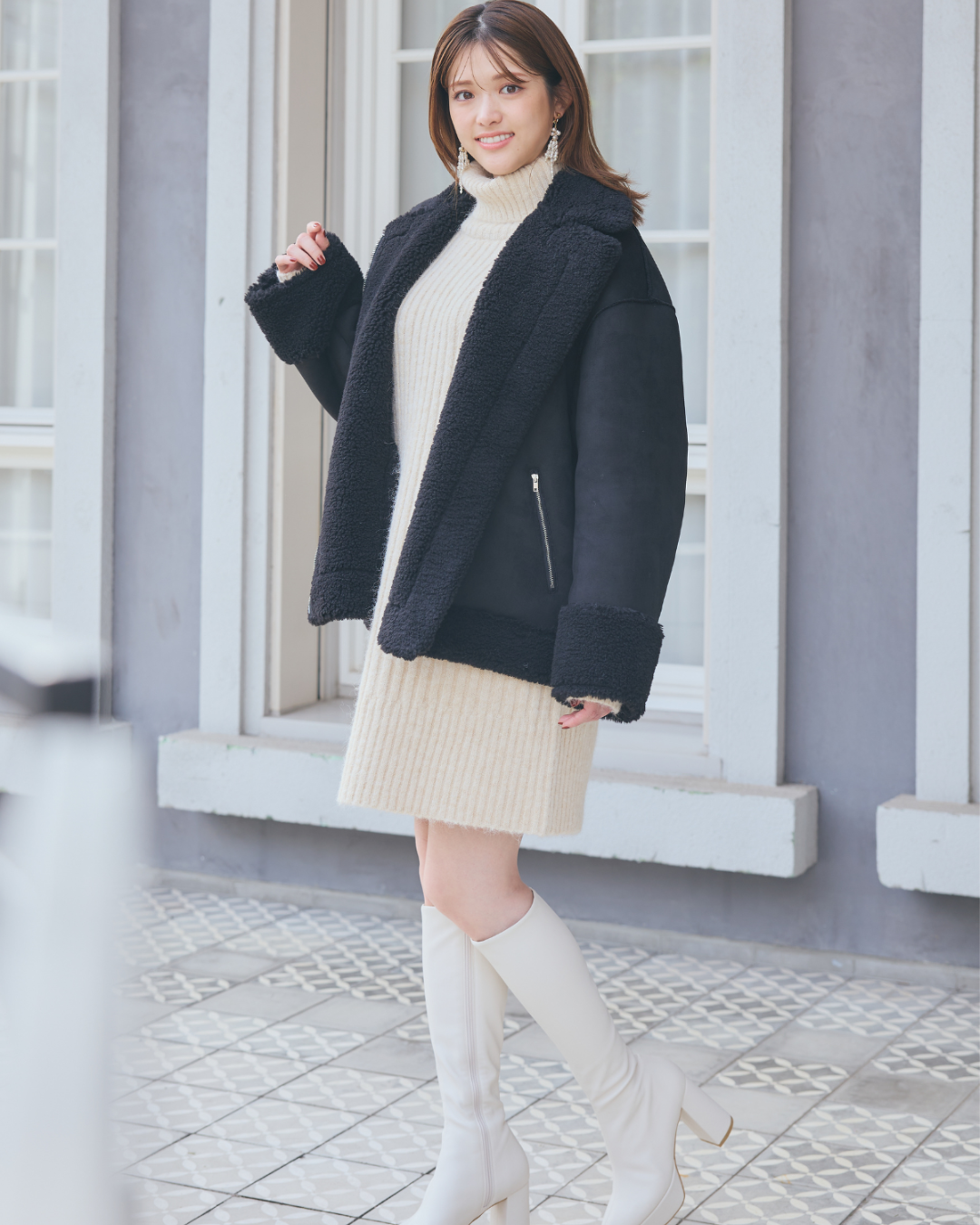 Turtleneck Knit Mini Dress