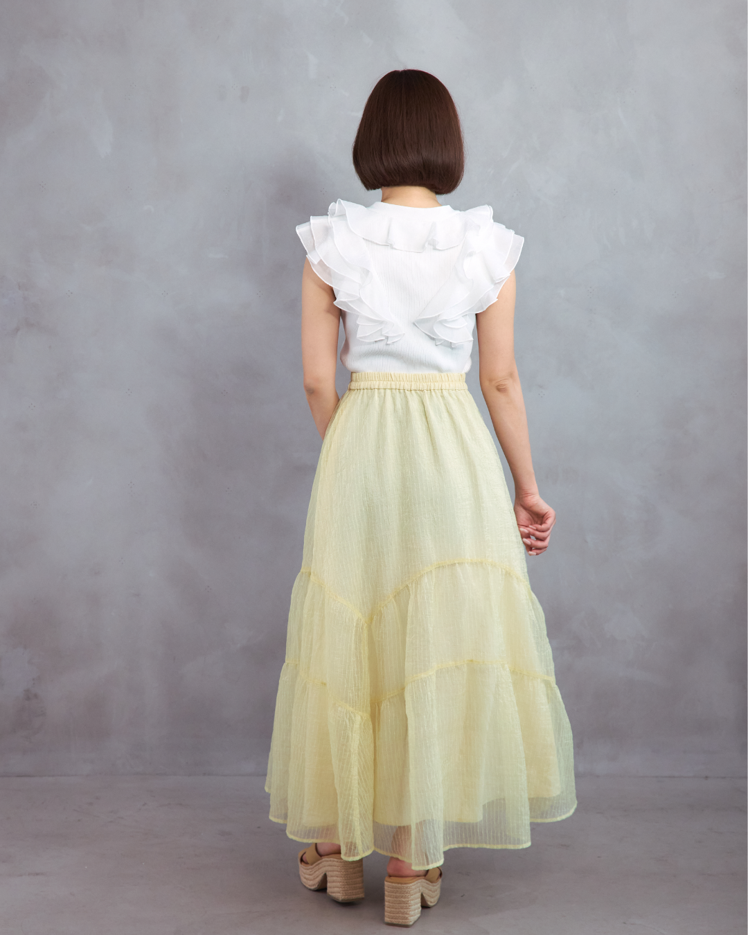 Voluminous sheer skirt