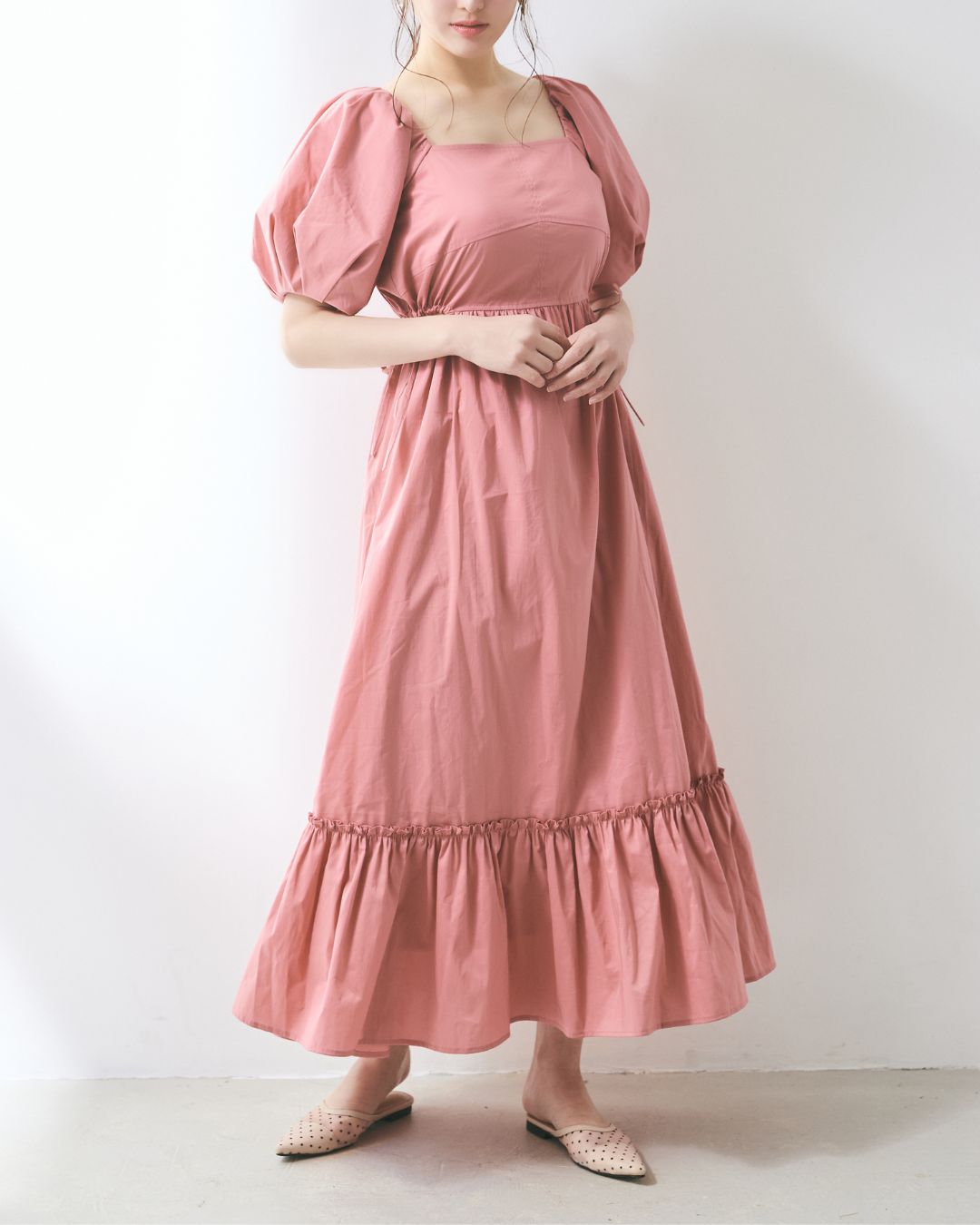 Side Cut Gather Dress