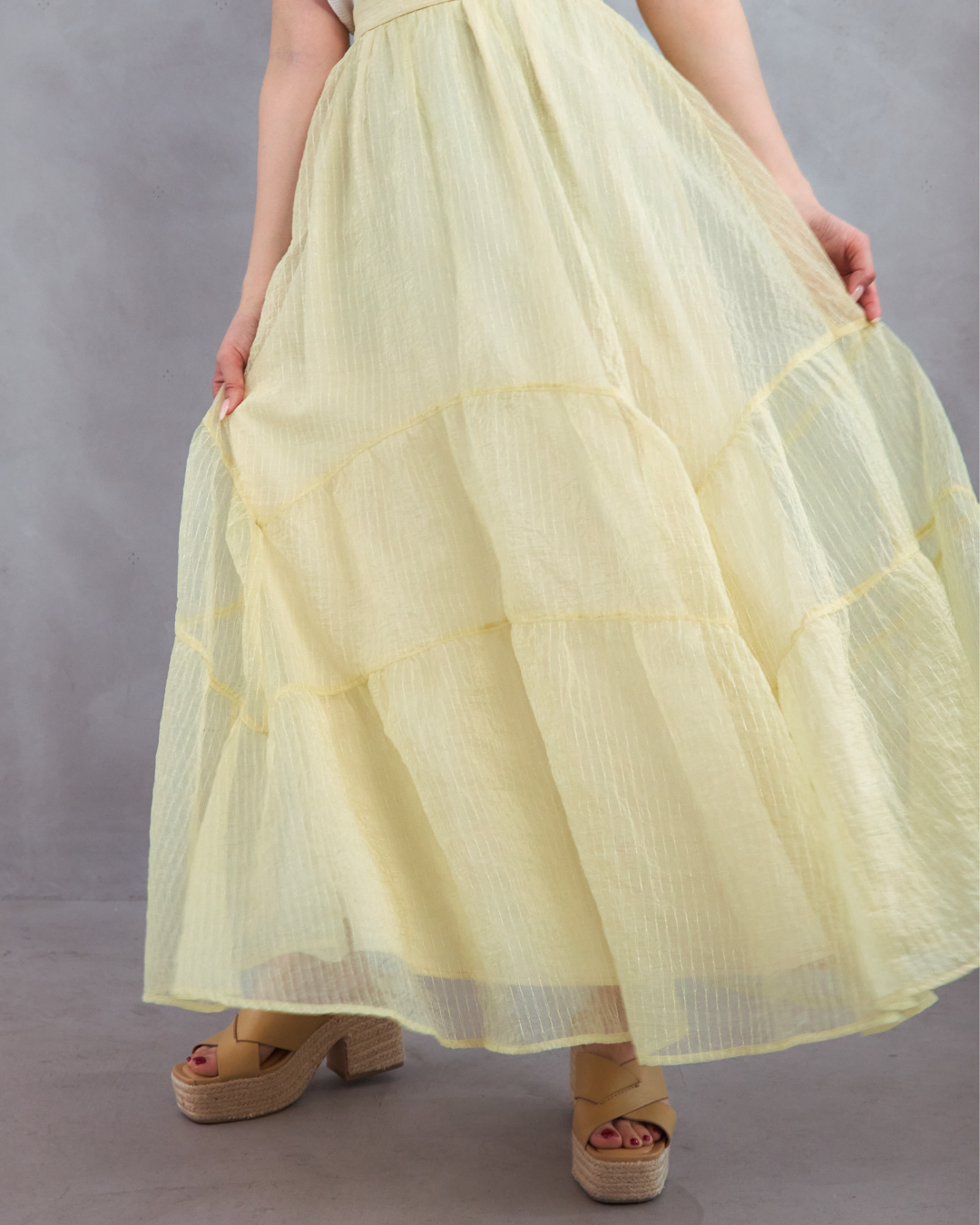 Voluminous sheer skirt