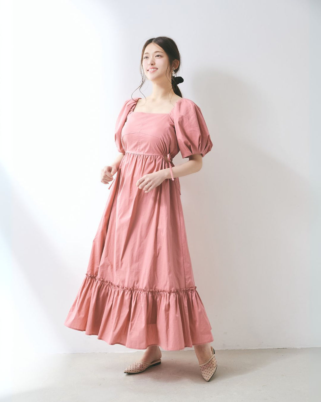 Side Cut Gather Dress