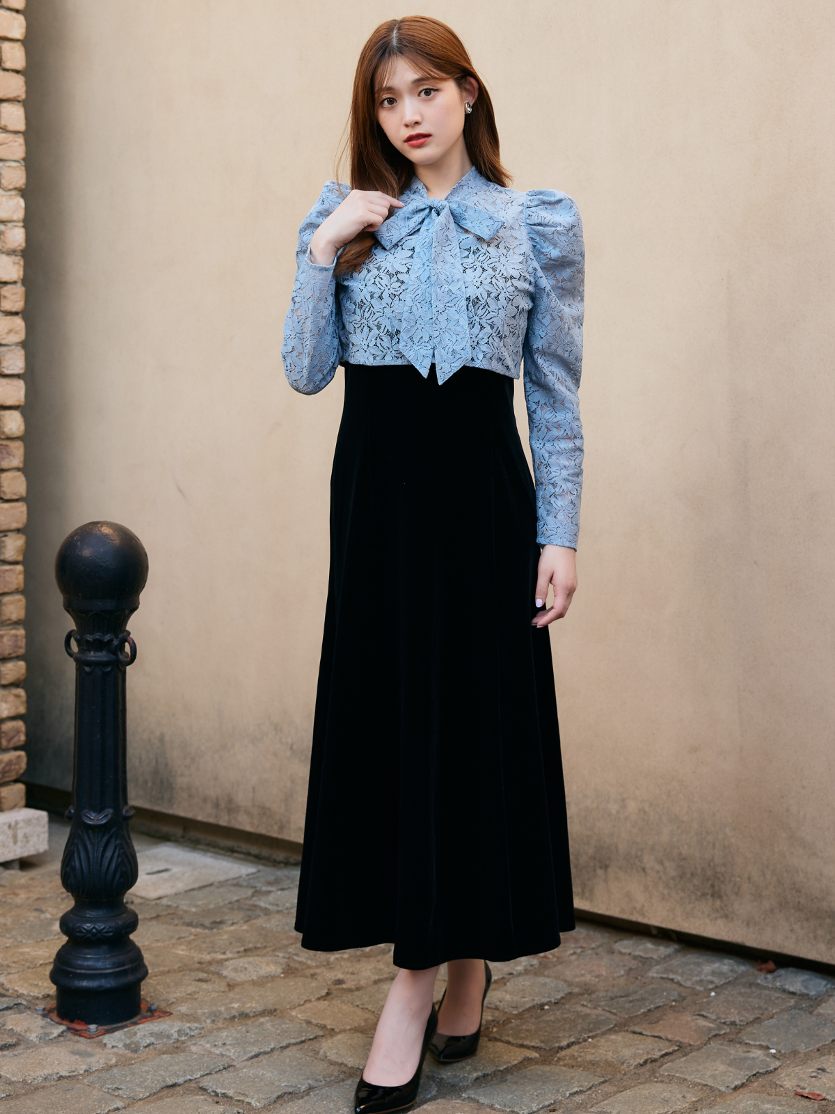 4way Lace Velours Dress – LANTINAM 4way Lace Velours Dress – LANTINAM