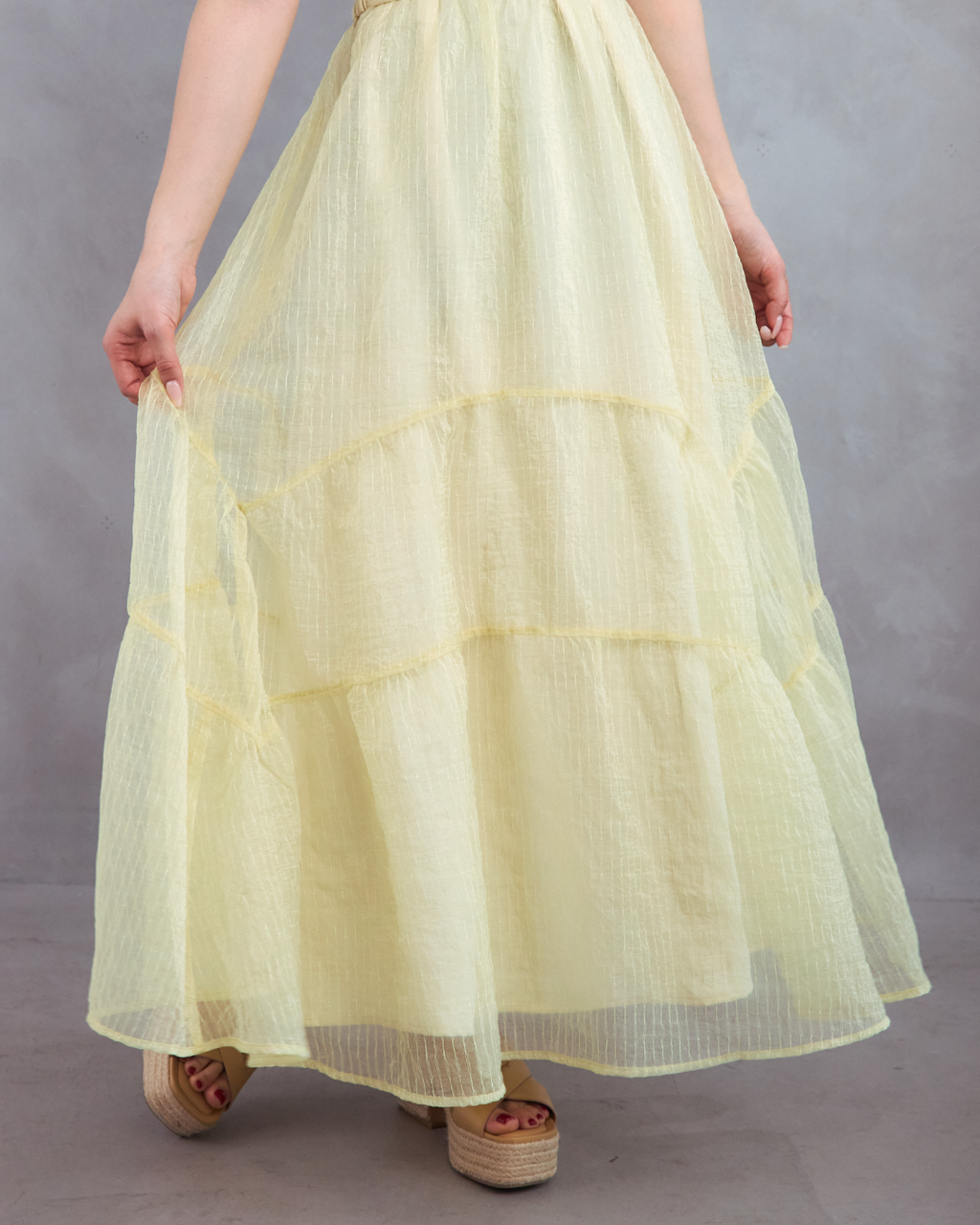 Voluminous sheer skirt