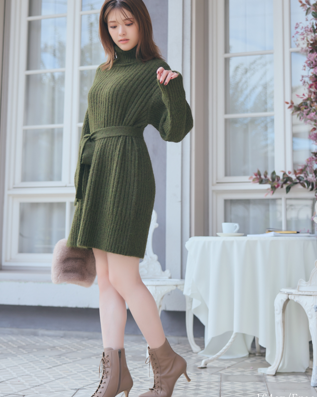 Turtleneck Knit Mini Dress