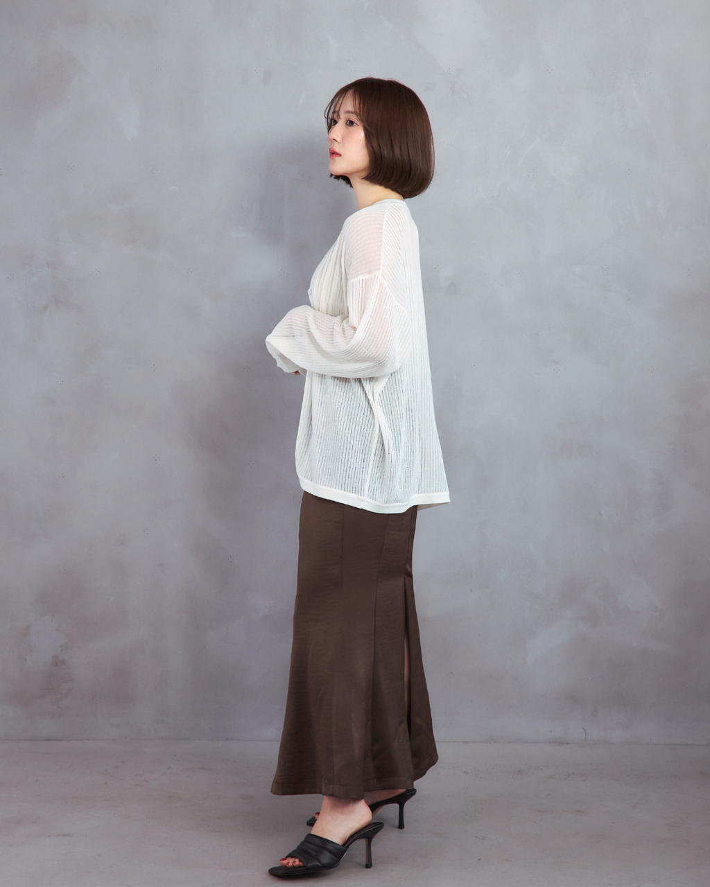 Sheer long cardigan
