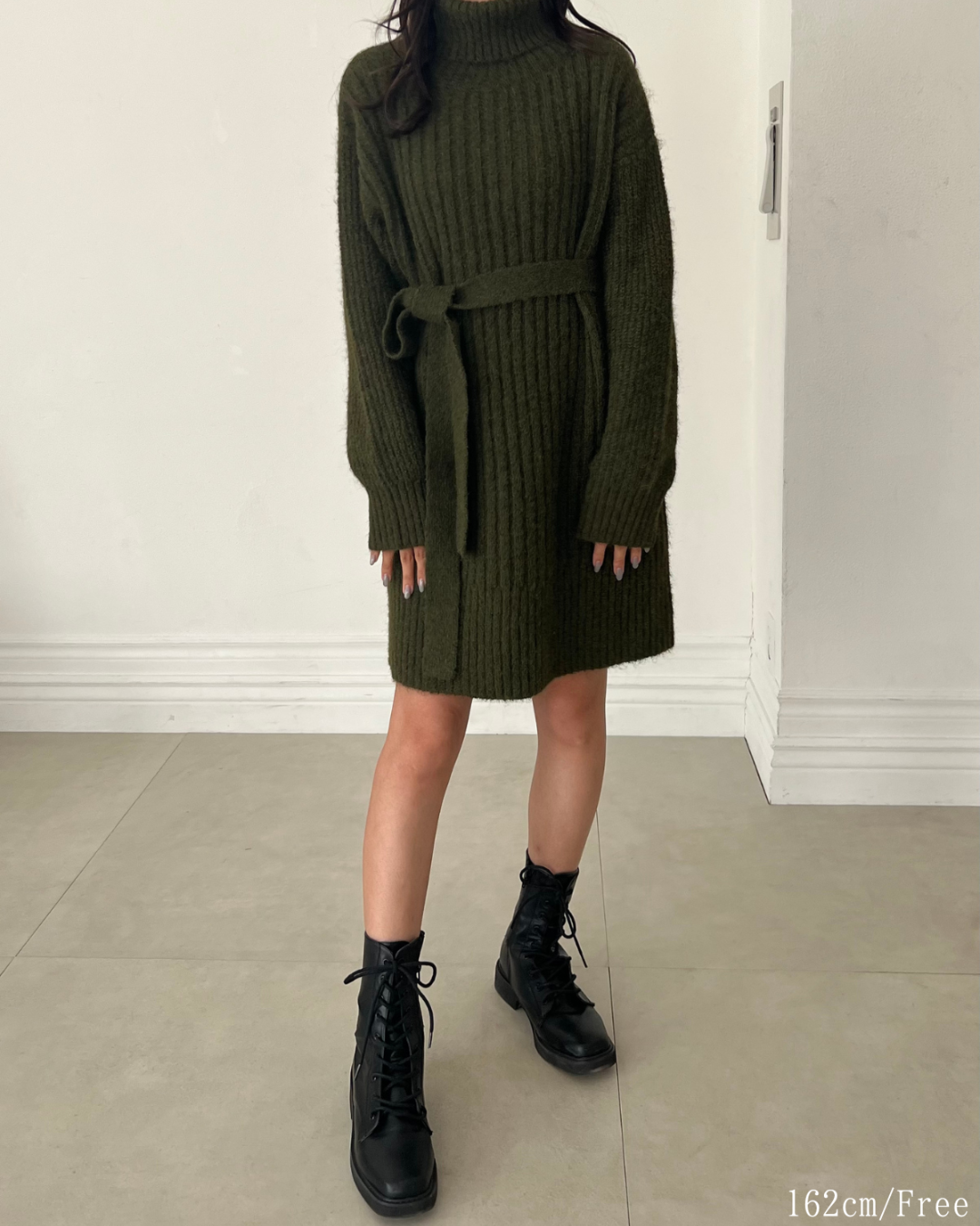 Turtleneck Knit Mini Dress