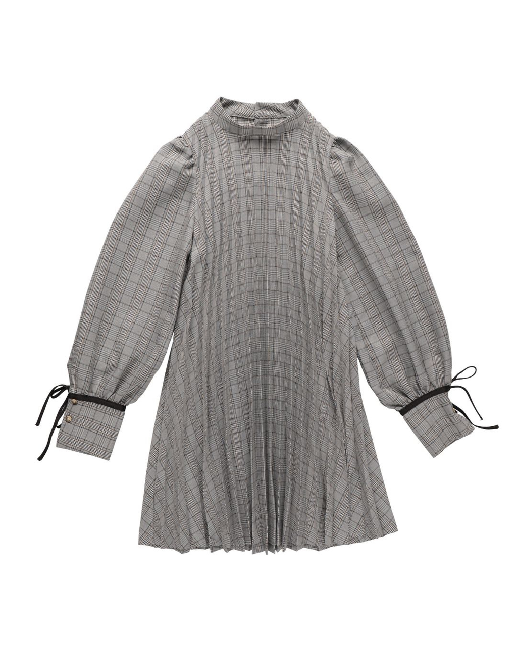 Check Pleats Minidress