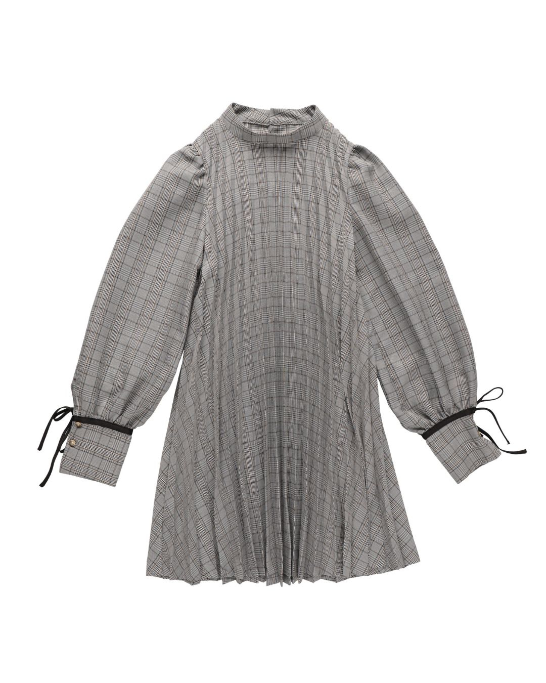 Check Pleats Minidress