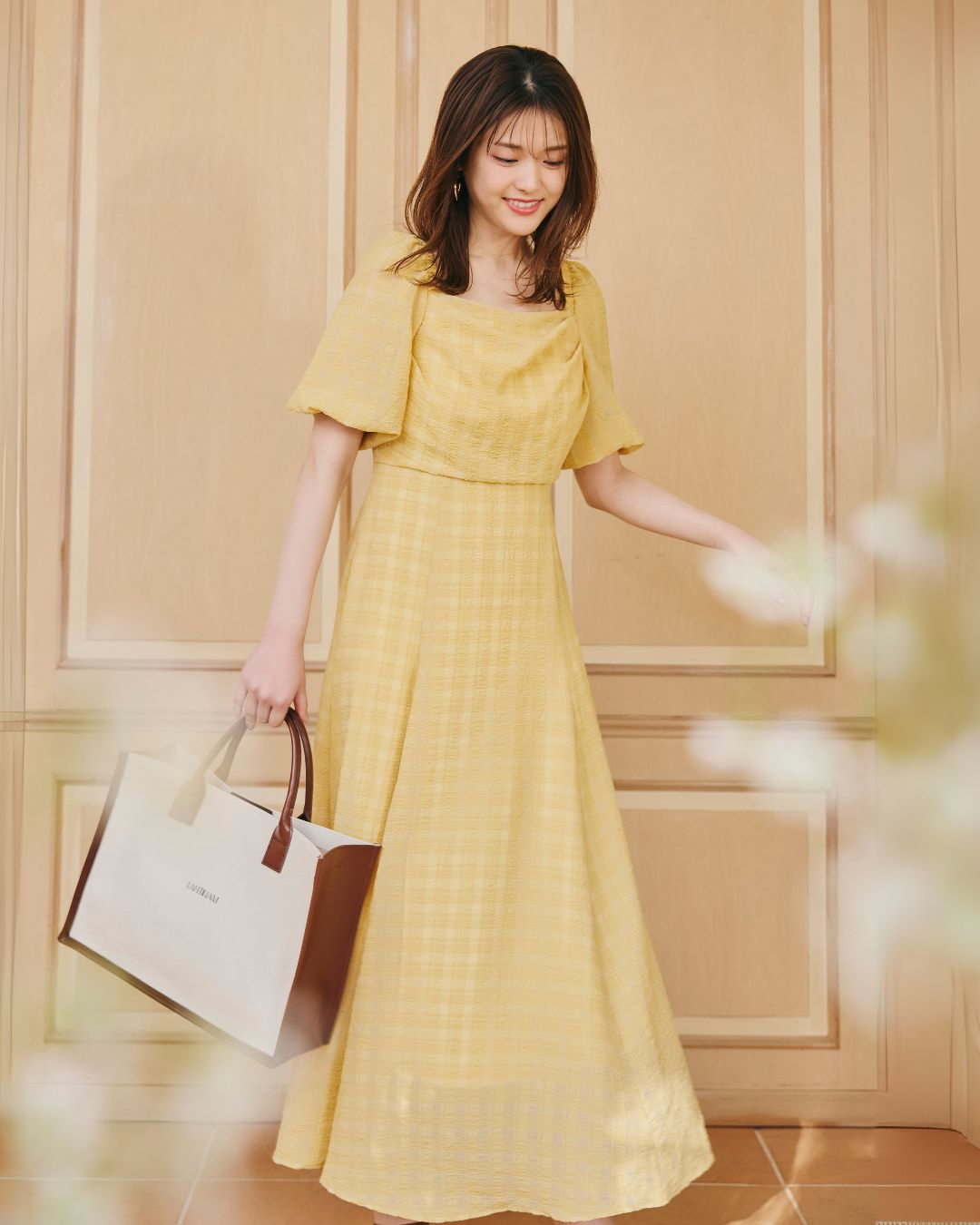 【GirlsAward 大谷映美里さん(=LOVE)着用】Sheer Gingham Check Dress