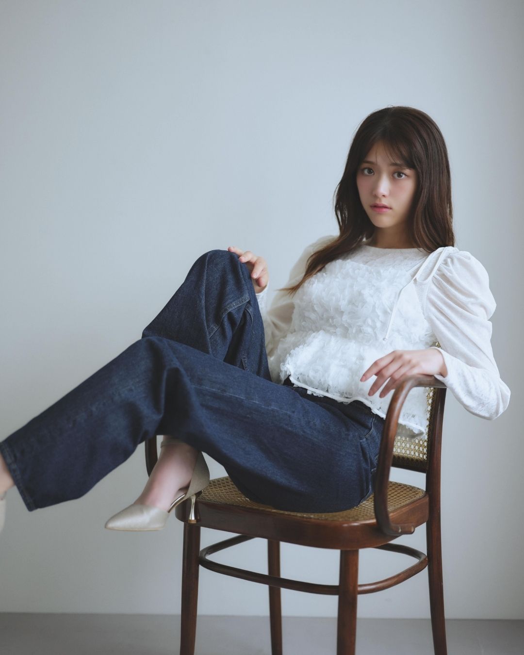 Flower Camisole & Sheer Velor Set