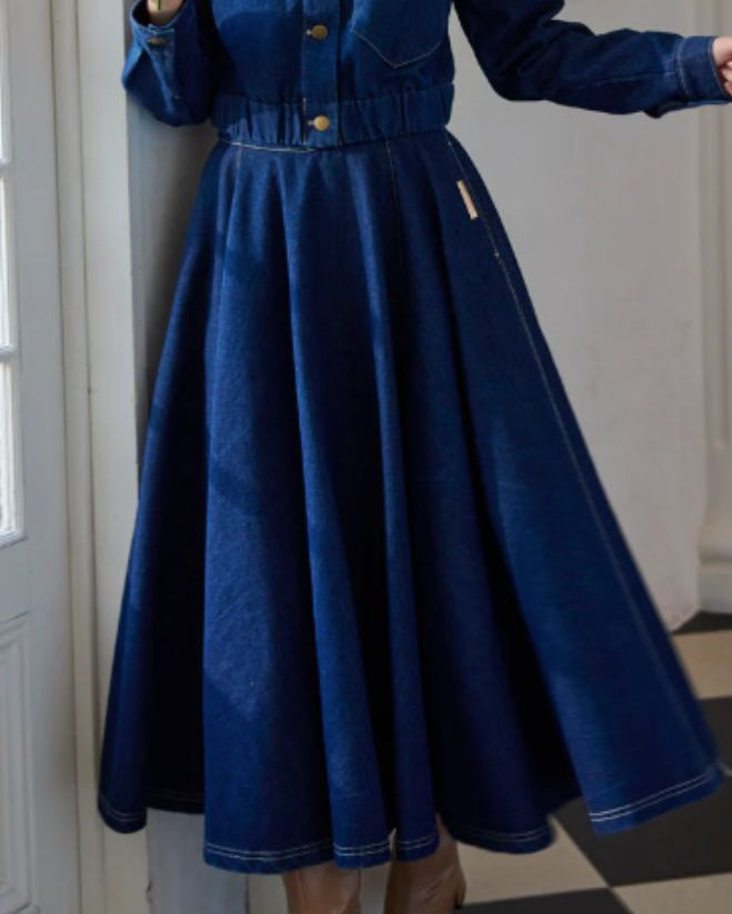 Denim Flare Skirt