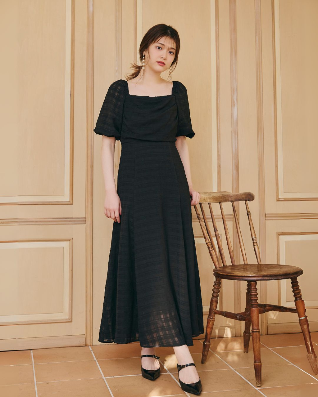 【GirlsAward 大谷映美里さん(=LOVE)着用】Sheer Gingham Check Dress