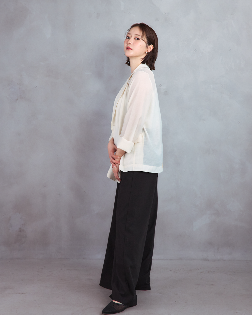 Lace Collar Sheer Jacket