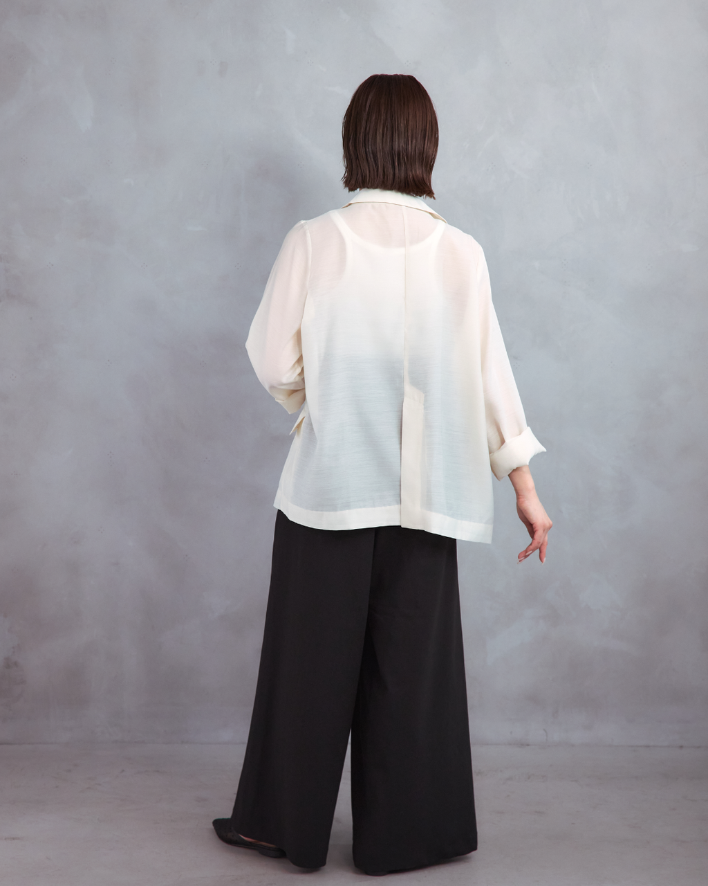Lace Collar Sheer Jacket