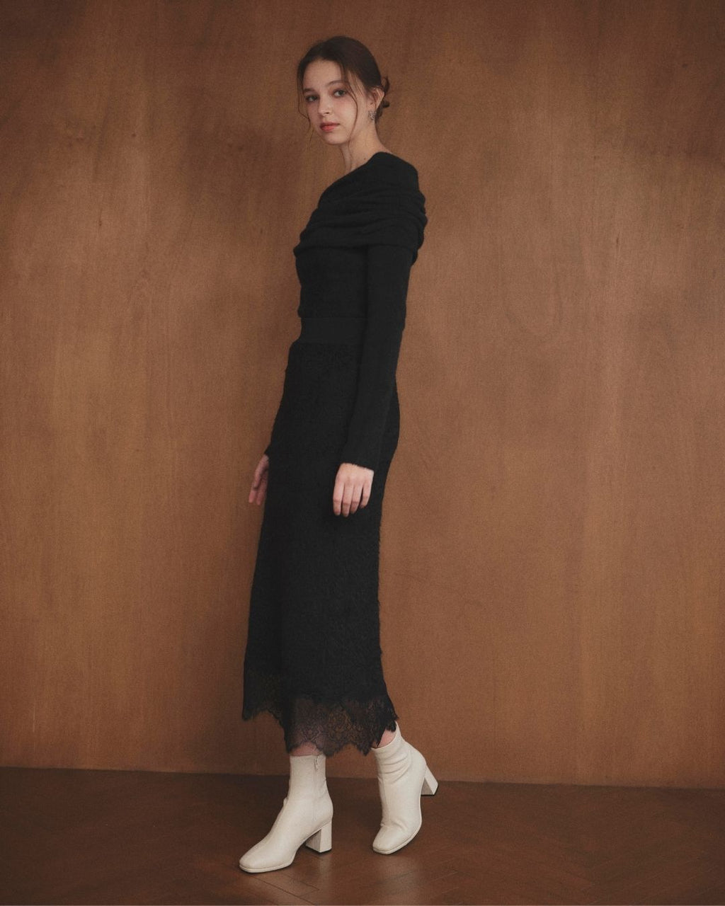 Lace Docking Knit Skirt