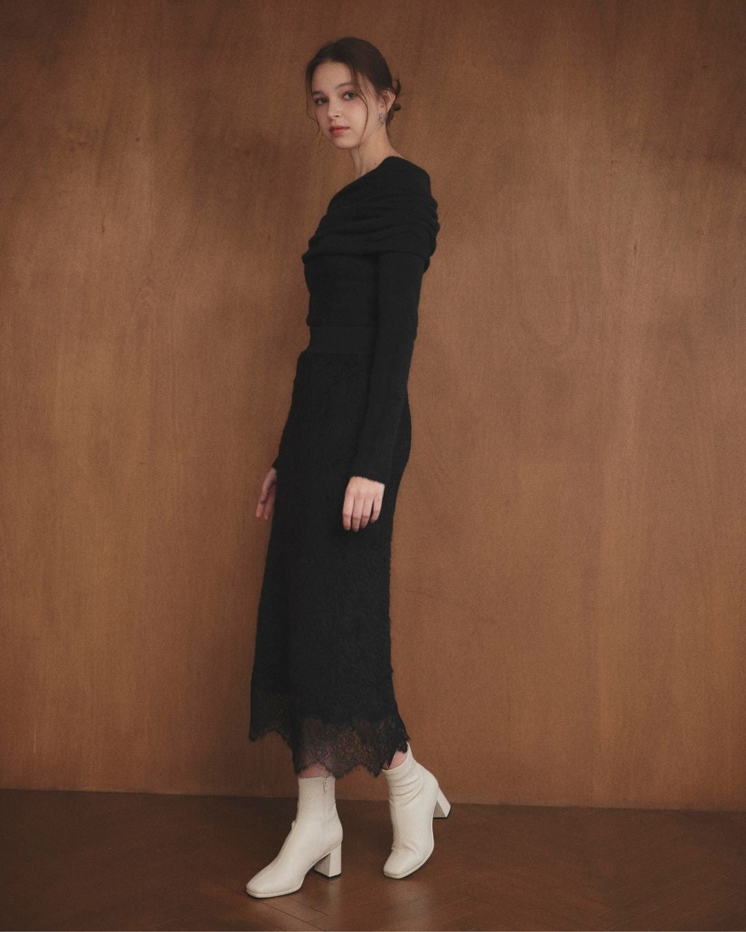 Lace Docking Knit Skirt