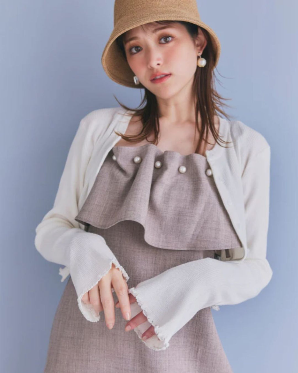 Frill Short Knit Cardigan