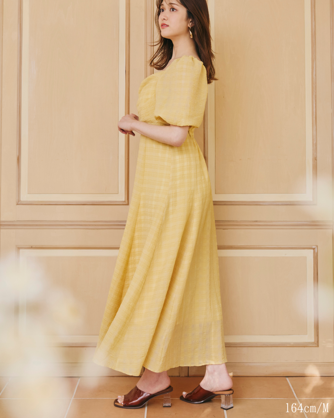 【GirlsAward 大谷映美里さん(=LOVE)着用】Sheer Gingham Check Dress