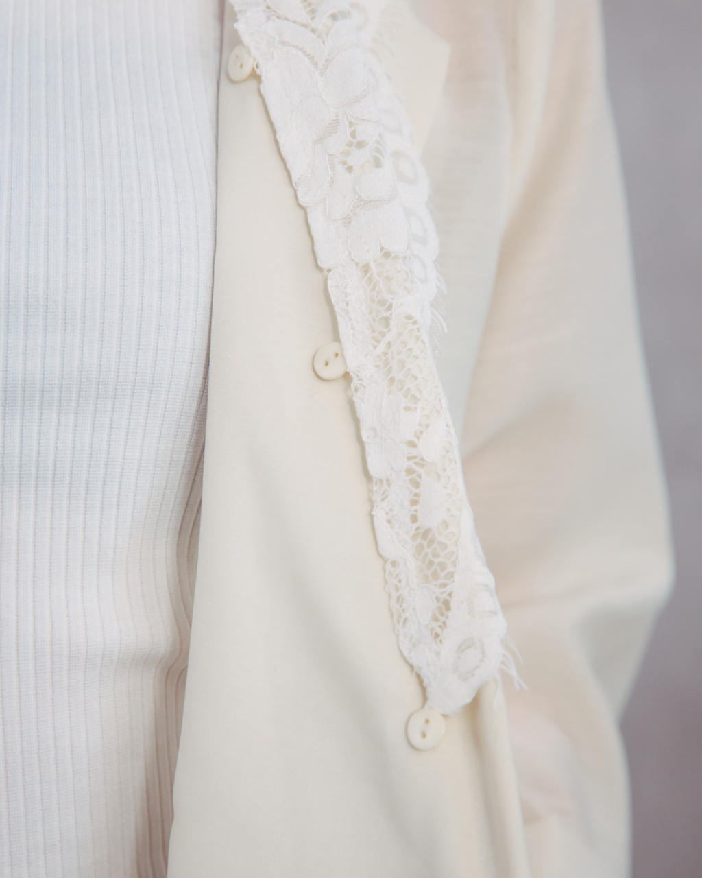 Lace Collar Sheer Jacket